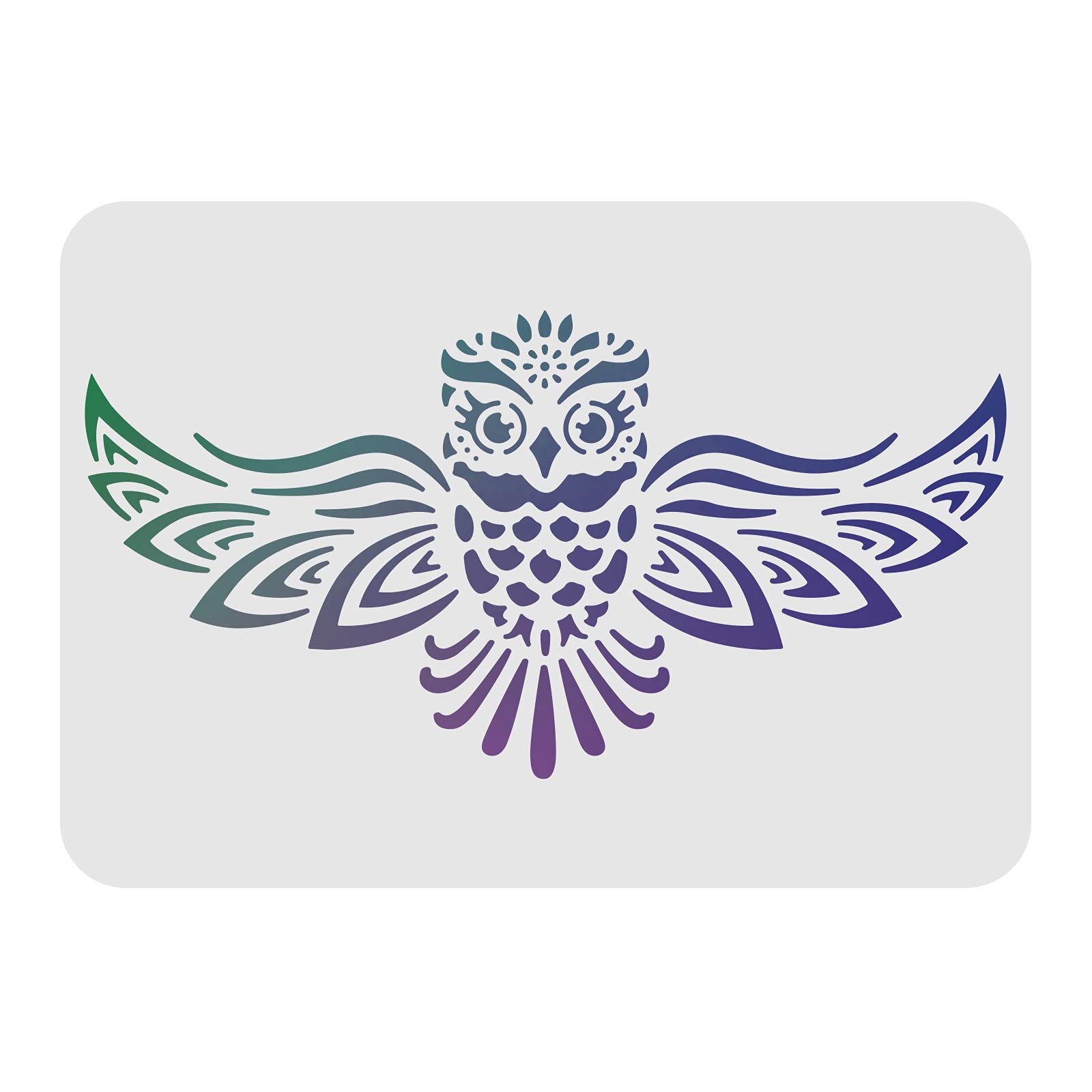 FINGERINSPIRE Owl Stencils Wall Decoration Template 29x21cm Plastic Large Owl Drawing Painting Stencils Rectangle Reusable Stencil for Painting on Wood Walls Fabric Airbrush