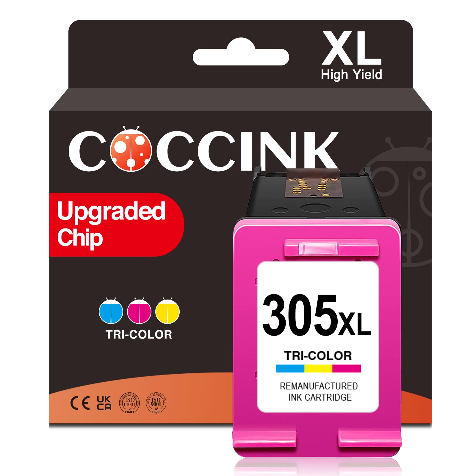 COCCINK 305 Colour Ink Cartridges for HP 305 XL DeskJet 2810e 2820e 2800e 4220e 4222e Envy 6000 6022e 6032e 6020e Envy Pro 6420 6430 Printer Ink 305 colour Replacement