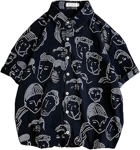 Amazon クーパーアンドコー 3カラー M Xl アート デザインシャツ 胸ポケット付き 半袖 前ボタン 羽織 トップス シャツ メンズ シャツ 通販