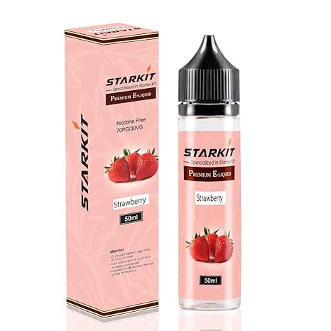 STARKIT E Liquids 1 X 50ml with 60ml Flasche, Shortfill Bottles,Erdbeere Geschmack für E Zigarette Starter Set SMOK E Shisha,