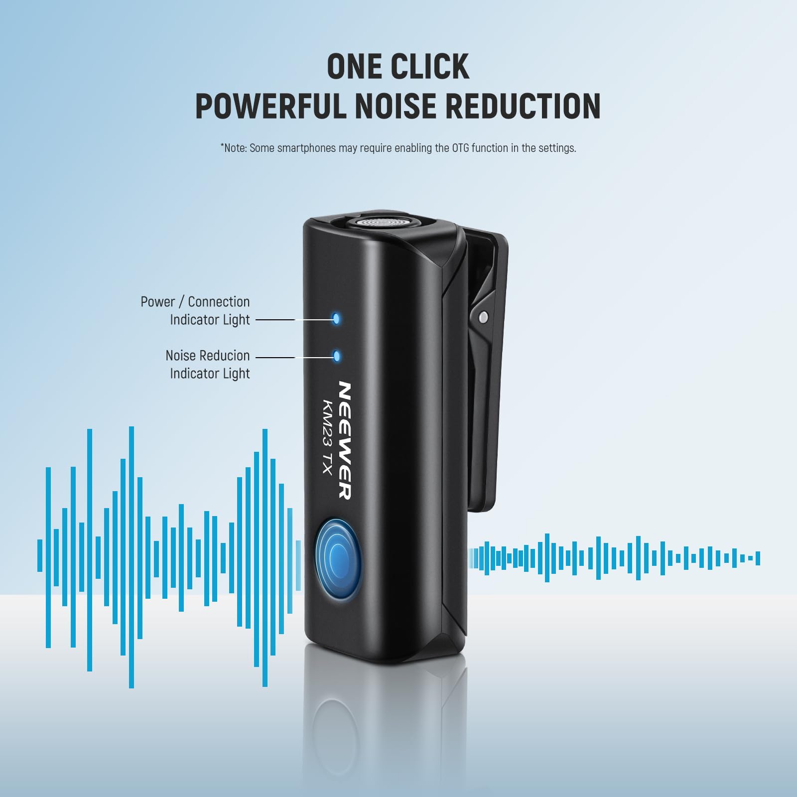 NEEWER Wireless Lavalier Microphone for iPhone Android Tablet PC Laptop 131ft/40m Range Noise Cancellation Omnidirectional Mic for Vlogging Live Streaming (1x RX + 2x TX), KM23