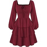 Scarlet Darkness Renaissance Dress for Women Off Shoulder Long Sleeve Medieval Corset Dresses