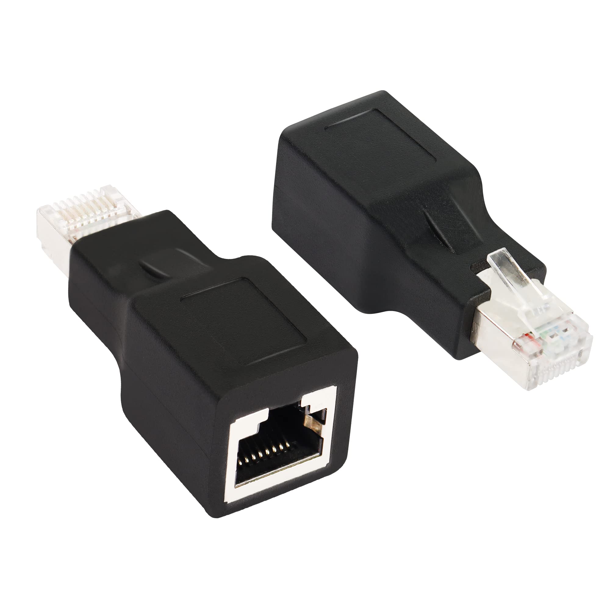 GINTOOYUN 2 PCS RJ45 Ethernet Adapter Cat5/Cat5e Ethernet Male to Female Adapter for Laptops, Desktops, Routers, etc