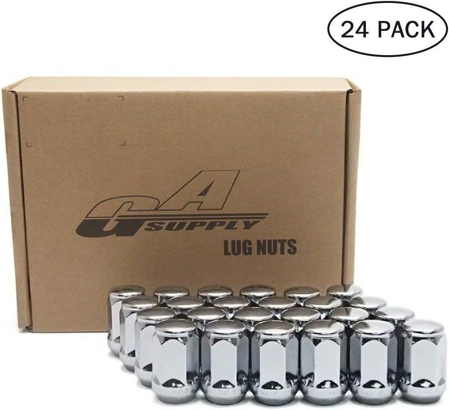 GAsupply 14x1.5 Chrome Lug Nuts, Closed End Bulge Acorn Lug Nut 3/4" 19mm Hex 1.38" Tall Conical Seat Fit for Acura, Buick, Cadillac,Chevy, 24 Pack: Automotive