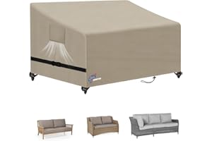 SIRUITON 2-Seat Garden Patio Sofa/Loveseat/Bench Cover 58" W x 32.5" D x 31" H,Heavy Duty 420D Oxford Waterproof Outdoor Sofa Cover, Lawn Patio Furniture Covers