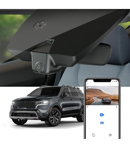 Fitcamx Dash Cam For Kia Niro (2017-2022) - Front 2K + Rear 1080P, OEM Look, WiFi App, G-Sensor, Includes 64GB Card