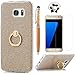 Badalink Galaxy S7 Edge Case (NOT for S7) Ring Holder Kickstand Shockproof Drop Protection TPU Bumper with Detachable Shiny Shell Slim-Fit Protective Cover for Galaxy S7 Edge (Gold)