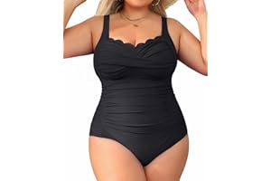 Aqua Eve Womens Plus Size One Piece Swimsuit- Tummy Control Bathing Suit Full Coverage Swimwear