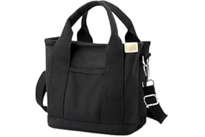 Tuobo Small Tote Bag with Zipper, 2024 Canvas Multi-Pocket Crossbody Bag Shoulder Bag Satchel Hobo Bag Messenger Bag