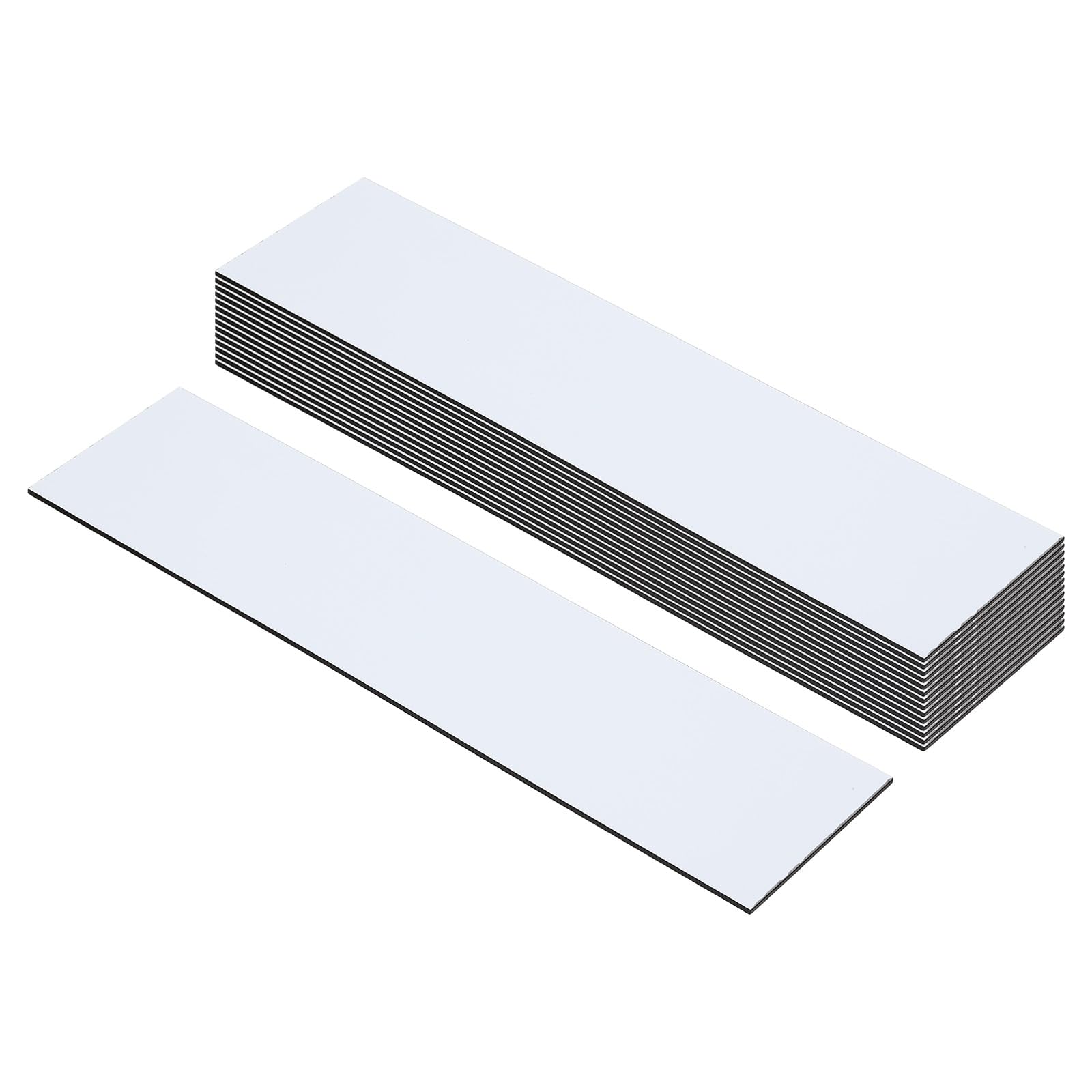 PATIKIL 8x2inch Blank Name Plates, 15Pcs Custom Engraved Name Plate Rectangle Laser Engraving Blanks for Personalized Office Desk DIY Painting Supplies, White, Blue