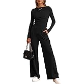 BTFBM Two Piece Sets For Women Fall 2025 Airport Outfits Asymmetrical Boat Neck Tops Wide Leg Pants Matching Lounge Set