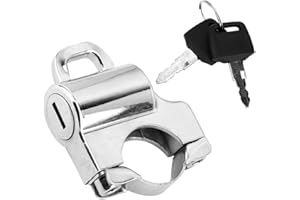 Helmet Lock, 22mm Handlebars Universal Motorcycle Helmet Security Lock Padlock with 2 Keys (Silver) for Motorcycle Helmet Loc