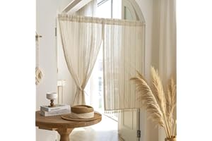 85 * 120cm Linen Zen Curtain Beige Curtains - Neutral-Tone Semi-Sheer Panels for Living Room & Dining Room Coziness