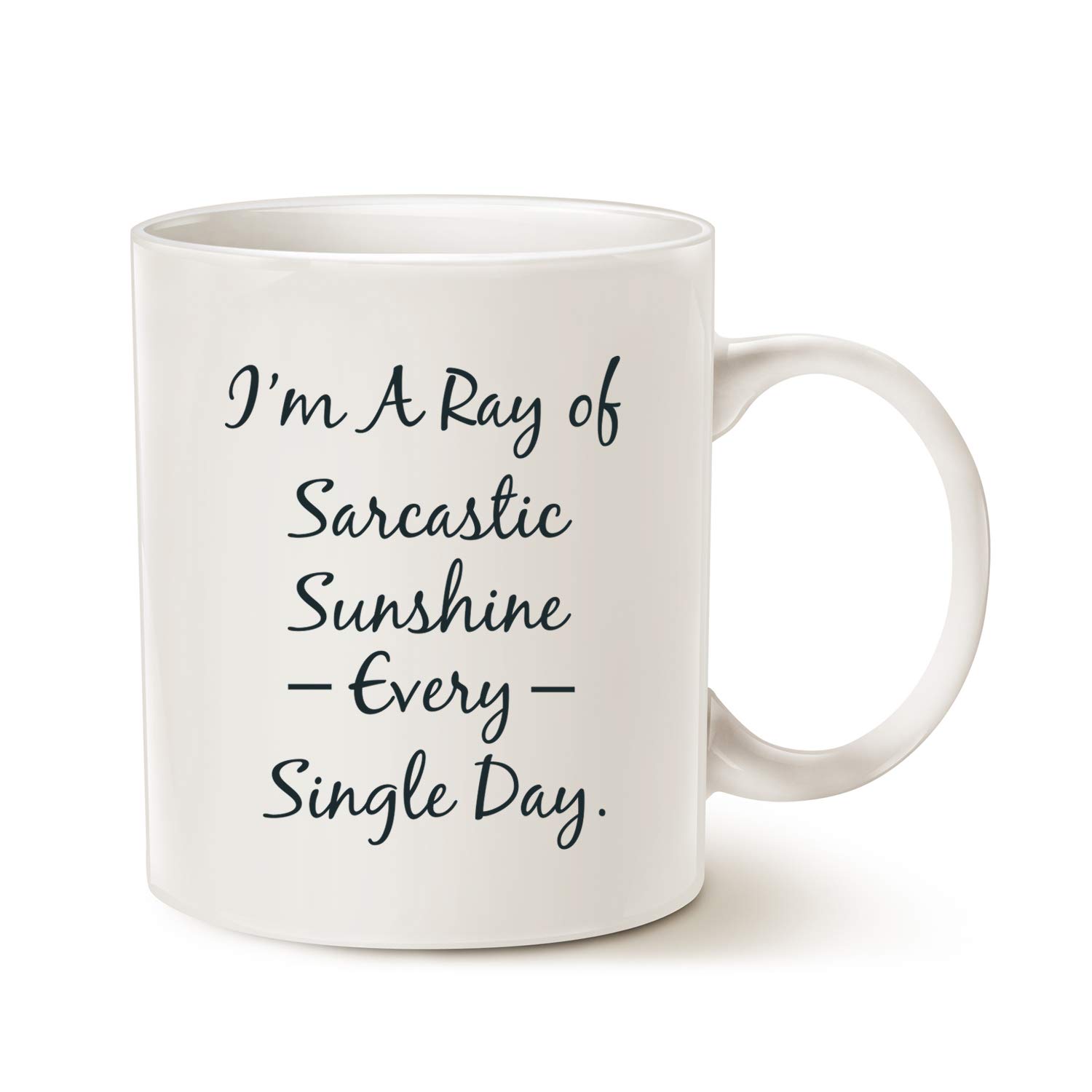 This Funny Personalize Coffee Mug, Sarcastic Ray of Sunshine Gifts, Best Mug for Lovers of Sarcasm, Ceramic Cup White, 11 Oz