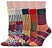 Women's Crew Socks Wool Thick Winter 5-Pack - Wave, Medium