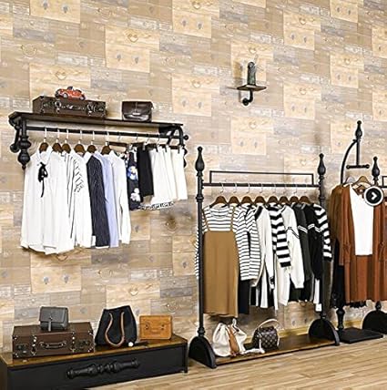 Kyxxld Retro Wallpaper European Style Industrial Wind Shop