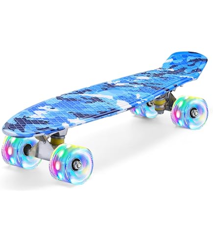 Skateboard Mini Cruiser Meketec 22 Pouces Rétro Pour Enfants Garçons - Neuf