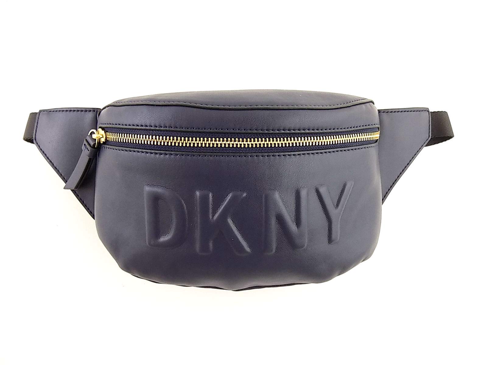 Dkny Women's Tilly Embossed Logo Fanny Pack Belt Bag Navy Blue