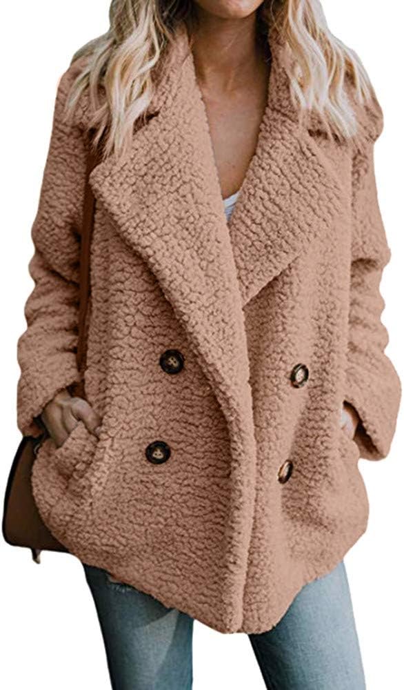 Clearence!!!Sonnena Women's Casual Coat Winter Button Pocket Turn-Down Collar Warm Parka Outwear Ladies Jacket Overcoat Outercoat Tops