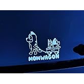 Momwagon Window Sticker Waterproof White Vinyl Decal Funny Momwagon Vinyl Decal for Car Truck Windows & SUVs