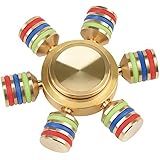 Brass Fidget Spinner Toy with Stainless Steel Bearings Grow in Dark,360 6 Sided Anti Fidgets Spinners Toys
