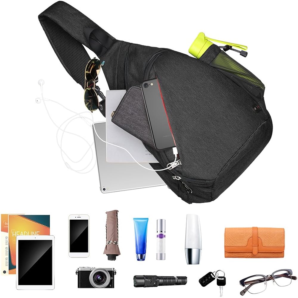 OutdoorMaster Sling Bag - Crossbody Shoulder Chest Urben/Outdoor/Travel Backpack for Women & Men (Black) : Clothing