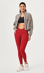 ODODOS 2 Pack Buttery Soft Cross Waist Leggings
