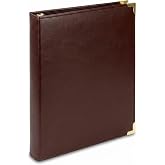 Performore Hemingway Executive Presentation Binder 1 Inch Capacity | Vegan leather with round brass ring and brass corners; timeless elegance for presentations