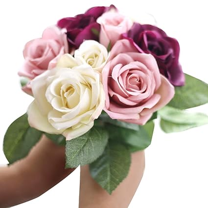 YWLINK KüNstliche Blume Rose Hochzeitsstrauß Brauthortensie-Dekor Party Warm Speichern Cafe Strand Garten Dekoration Pflanze