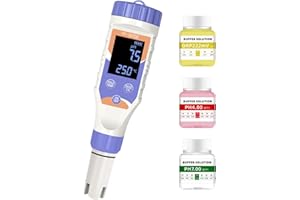 TERRONIX 7-in-1 Digital Pool Water Tester – Chlorine, pH, Salt, ORP, EC, TDS & Temp Meter for Saltwater Pools, Hot Tubs, Spas, Aquariums & Hydroponics | Accurate Digital Chlorine Level Tester for Pool Safety