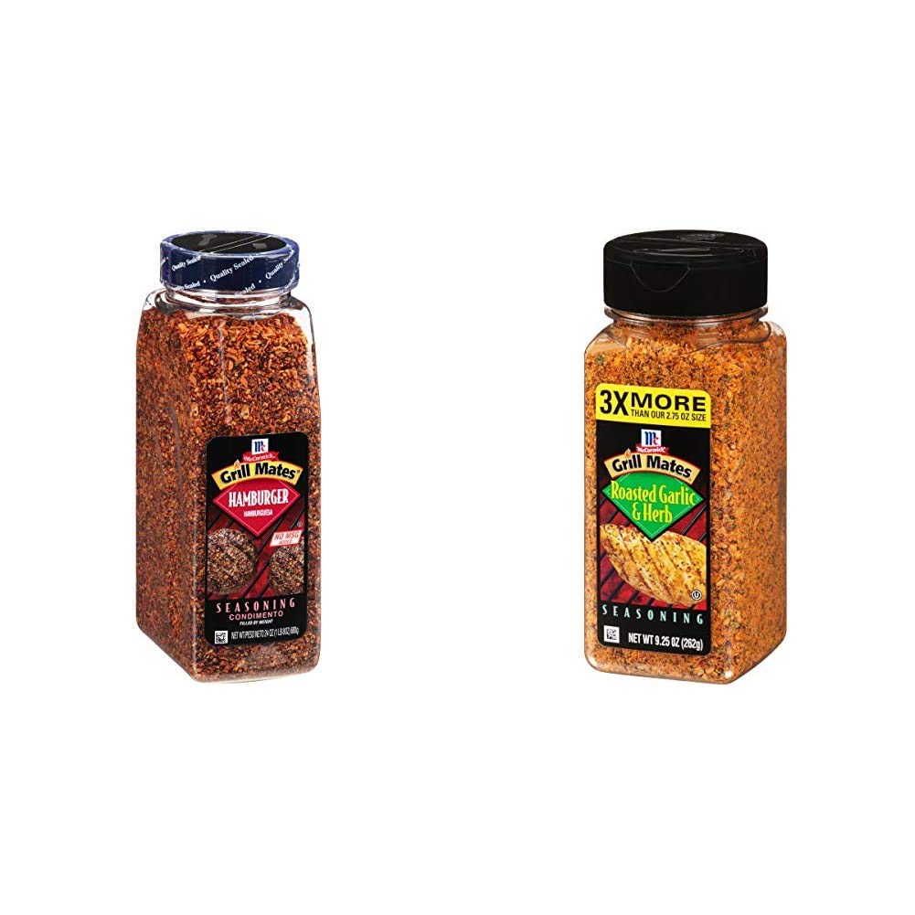 McCormick Grill Mates Hamburger Seasoning, 24 oz & Roasted Garlic & Herb Seasoning