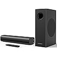 RIOWOIS Sound Bars for Smart TV with Subwoofer, 2.1 Deep Bass Small Soundbar Home Theater Surround System Speaker with 4 Inch Subwoofer, Bluetooth/Optical/AUX Connection, Compact Soundbar for TV