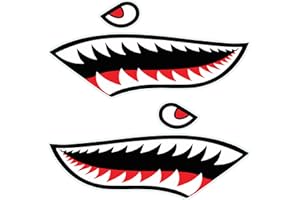MOOCY 2Pcs Shark Teeth Mouth Kayak Stickers，Kayak Decals Waterproof DIY Funny Graphics Accessories for Kayak Canoe Fishing Bo