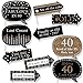 Big Dot of Happiness Funny Adult 40th Birthday - Gold - Birthday Party Photo Booth Props Kit - 10 Piece