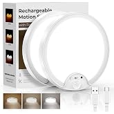 Motion Sensor Flush Mount Ceiling Light Rechargeable Wireless, 2 Pack | Battery Operated 8000mAh 500LM, Remote Control, Stepless Dimming, for Closet Shower Stairs Shed Hallway