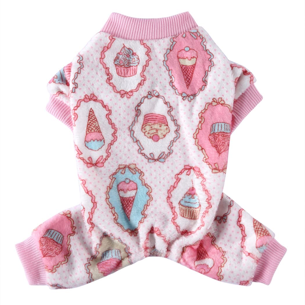 XIAOYU Dog Pajamas Coat Jumpsuit Sweet Cake Pet Clothes Halloween Christmas Pet Costume for Dog PJS(S)
