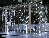 Led String Curtain Lights, Leaf 300led 9.8foot 8modes Linkable - White