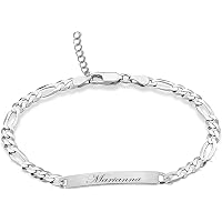 MyNameNecklace Personalized Sterling Silver Amigo ID Bracelet For Men - Custom Engraved Gift - View #10