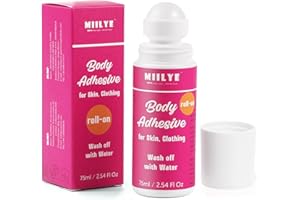 MIILYE Body Adhesive Roll-On for Skin & Clothing 2.54 Oz-Sweat Resistant, Water Wash Off- Fashion Adhesive for Dancers, Socks, Stockings, Leotards, Bras, Wigs, Costumes