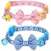 Blueberry Pet Pack of 2 Cat Collars, Perfection Mix Match Designer Adjustable Breakaway Cat Collar for Girl & Boy with Bow Tie & Bell, Neck 9"-13" primary