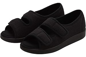 Women’s Easy Closure Open Toed Sandals for Seniors - Indoor & Outdoor