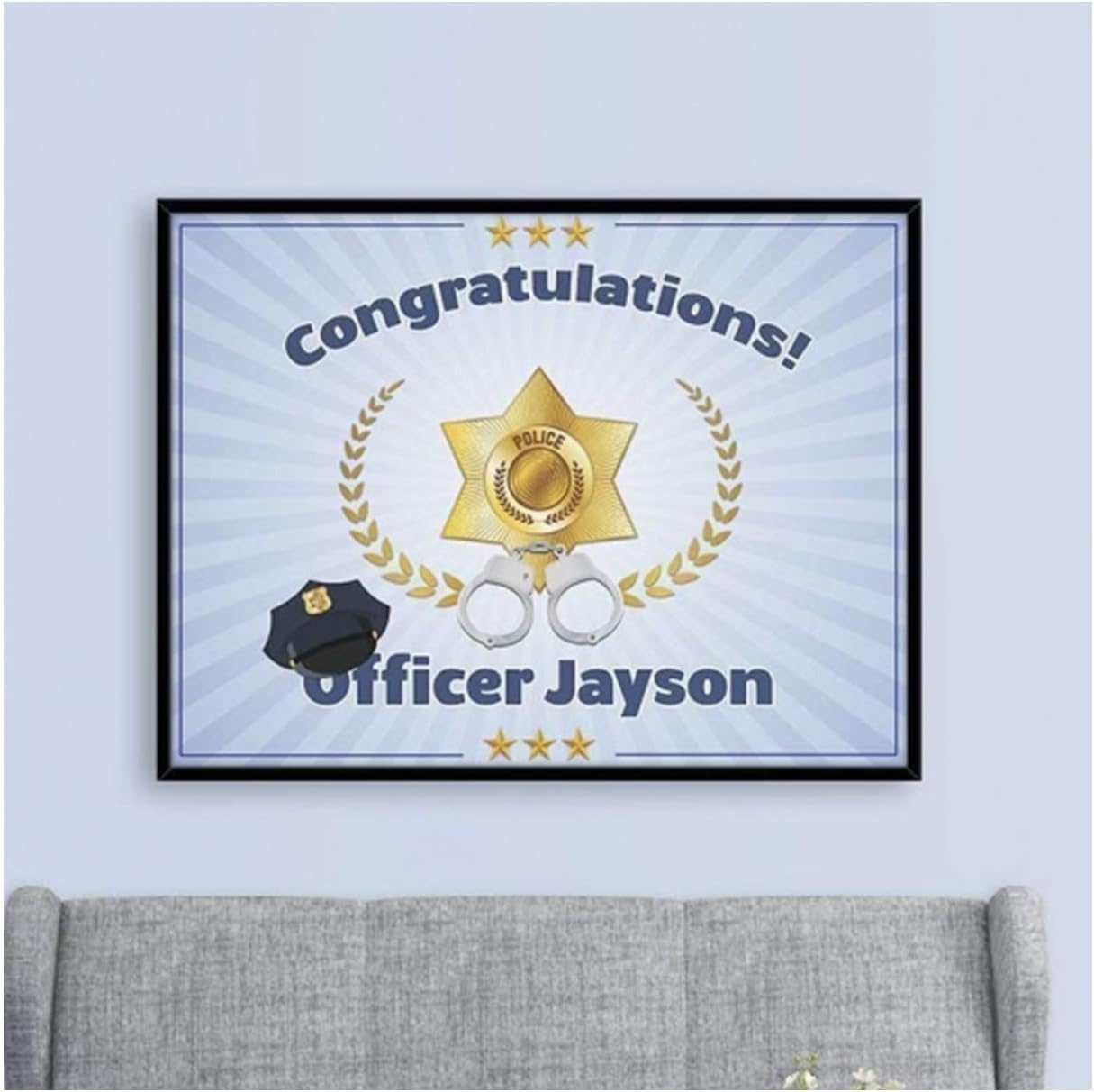 Officer Banner, Police Party, Graduation Banner Size 24x18, 36x24, 48x24 and 48x36, Police Academy Banner, Police Party Ideas, Personalized Congratulation Party Banner Handmade Party Supply Poster