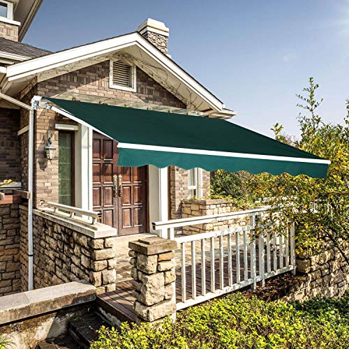Aclumsy 8.5×6.5 Feet Retractable Patio Sun Shade Awning Cover w/UV- & Water-Resistant F ...