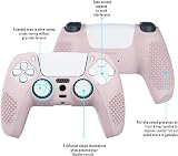 eXtremeRate PlayVital Cherry Blossoms Pink 3D Studded Silicone Cover for PS5 view 4