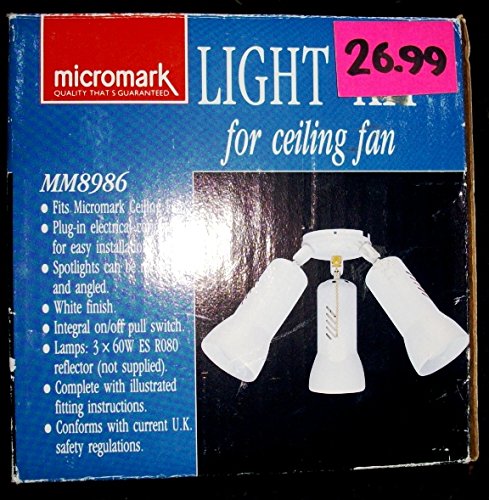 Triple Spot Kit For Ceiling Fan White Mm8986 Amazon Co Uk Lighting