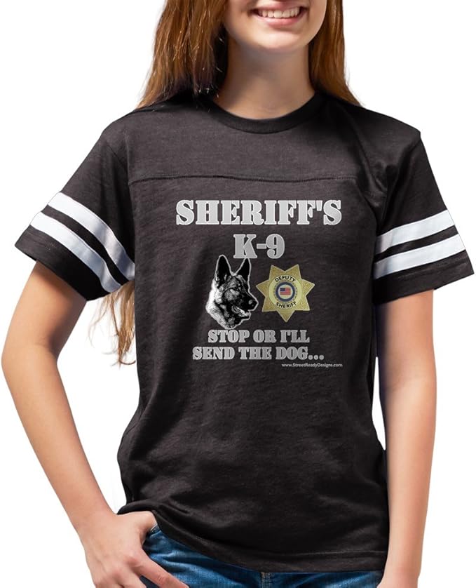 CafePress K9 Sheriff Black Youth Football Shirt Amazon.ca