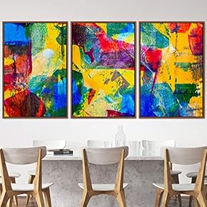 signwin 3 Piece Framed Canvas Wall Art Abstract...
