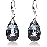 Austrian Crystal Teardrop Dangle Hook Earrings for Women 14K Gold Plated Hypoallergenic Jewelry