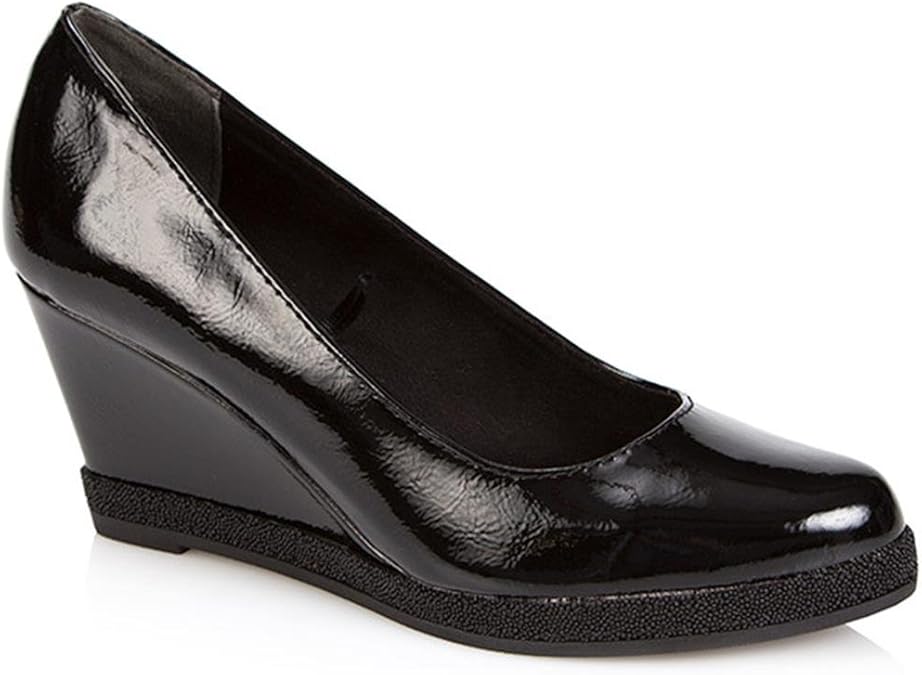 MARCO TOZZI Patent Wedge Shoe 307 126 Black Patent Size 8 (41