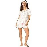 PJ Salvage womens Tini Time 2-piece Short-sleeve Pajama Set With Headband